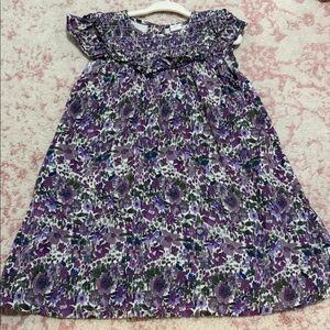 GAP Purple Floral Smocked-Top Casual Dress
